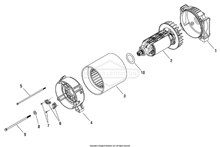 Alternator Group Diagram and Parts List for 040267B-1  Briggs and Stratton Generator